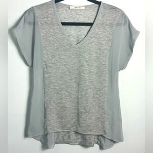 AMS PURE Semi sheer gray top